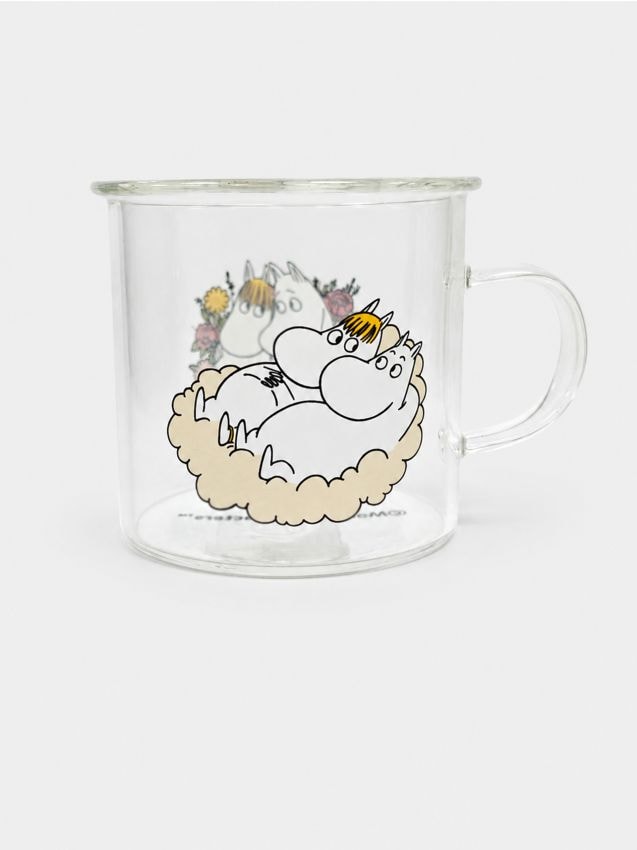 Sinsay - Cană din sticlă cu toartă The Moomins - multicolor