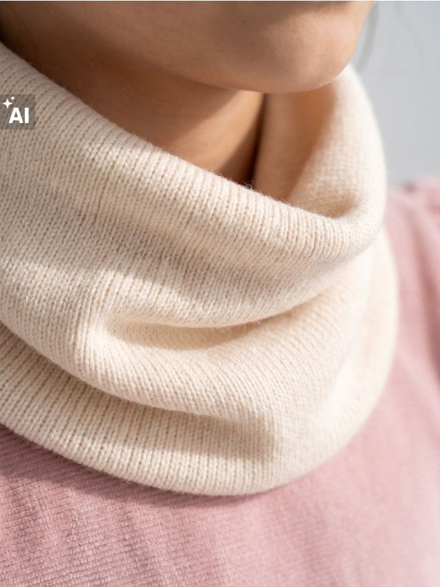 Sinsay - Eșarfă circulară din tricot striat - crem