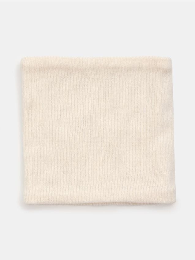 Sinsay - Eșarfă circulară din tricot striat - crem