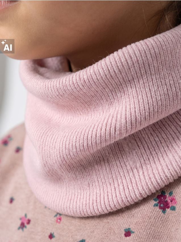 Sinsay - Eșarfă circulară din tricot striat - roz-pastel