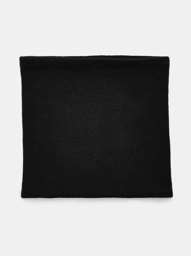 Sinsay - Eșarfă circulară din tricot striat - negru