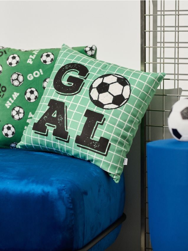Sinsay - Husă de pernă cu motiv fotbalistic - verde-pal