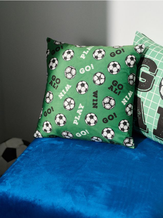 Sinsay - Husă de pernă cu motiv fotbalistic - verde-aprins