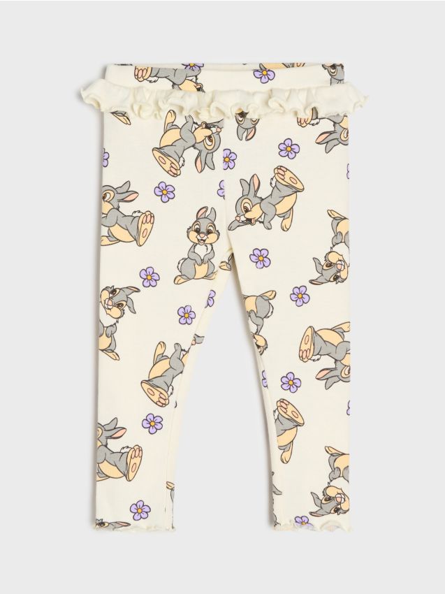 Sinsay - Colanți cu nervuri Disney - crem