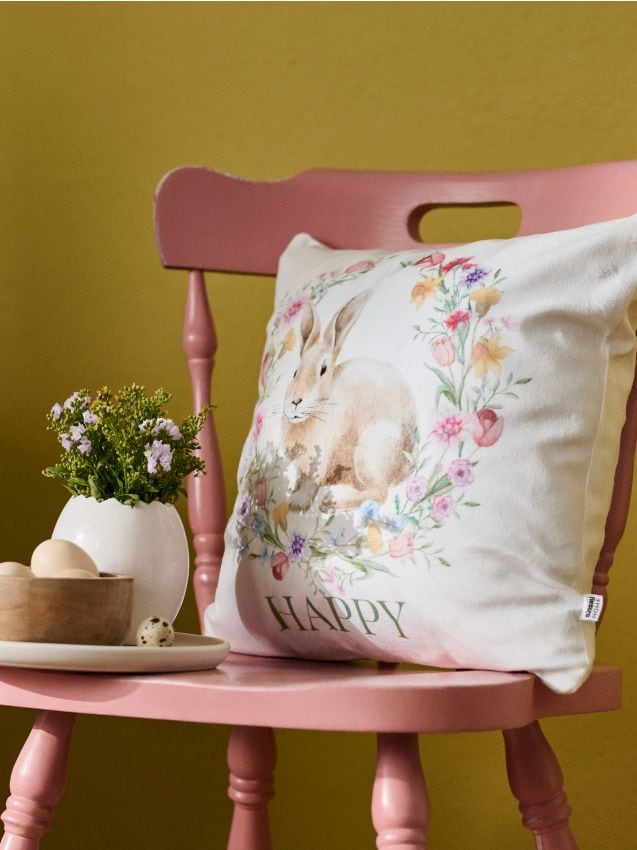 Sinsay - Husă de pernă de Paște cu iepuraș - verde-pal