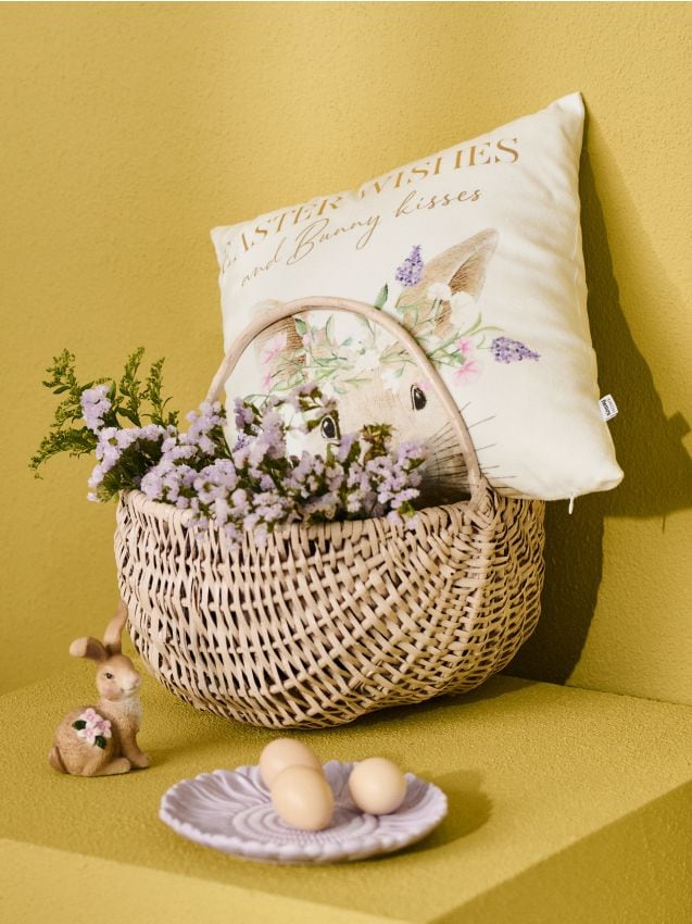 Sinsay - Husă de pernă de Paște cu iepuraș - bej