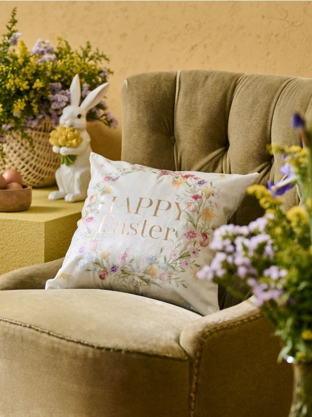 Sinsay - Husă de pernă de Paște cu inscripția Happy Easter - multicolor