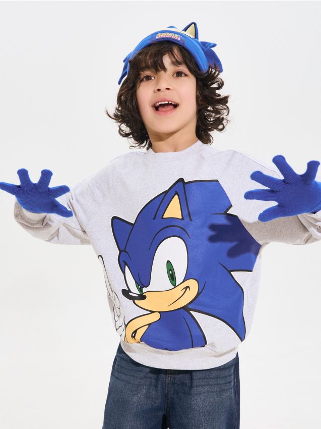 Sinsay - Mănuși cu print Sonic the Hedgehog - albastru