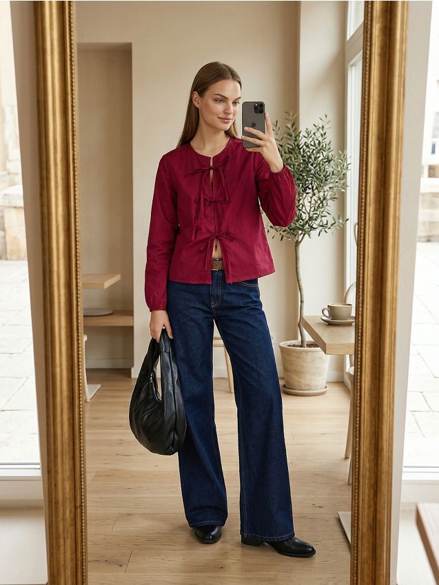 Τζιν παντελόνι με φαρδύ μπατζάκι