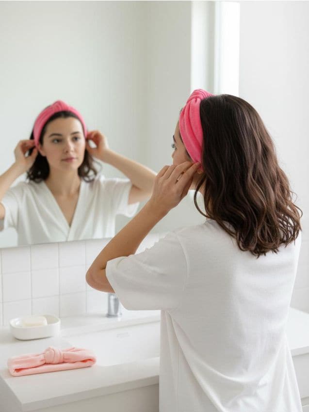 Sinsay - Set de 2 benzi de păr din catifea - roz-pastel