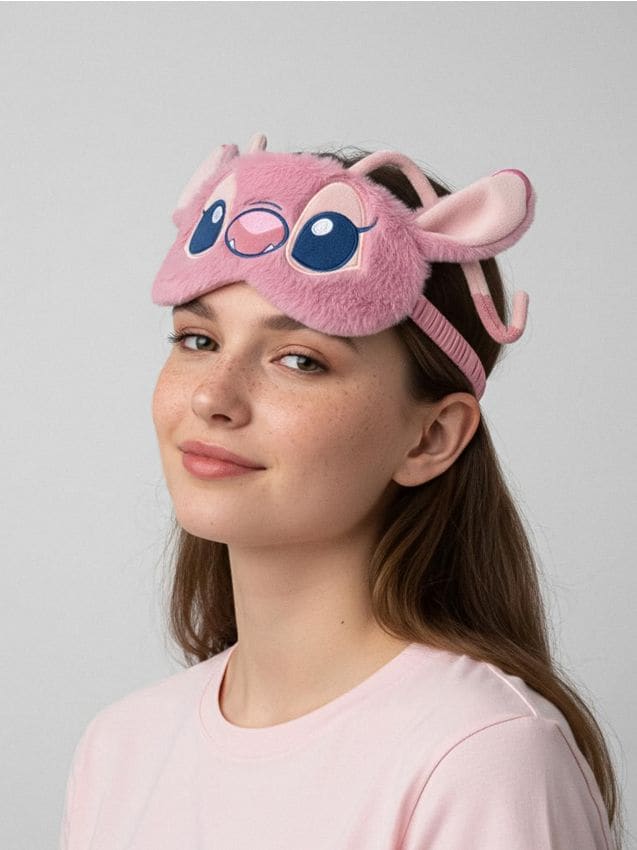 Sinsay - Maska na spanie Stitch - pastelová ružová