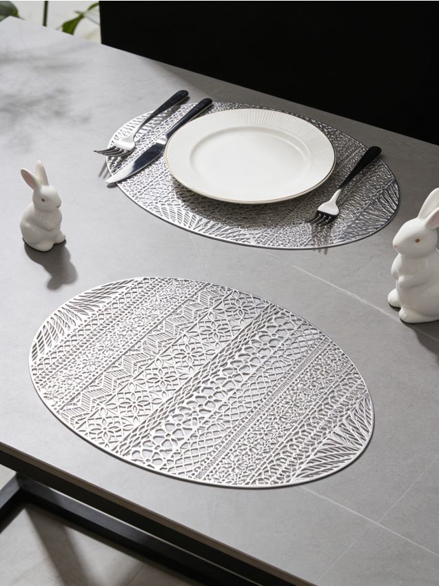 Sinsay - Suporturi de masă de Paște în formă de ou, set de 2 - argintiu