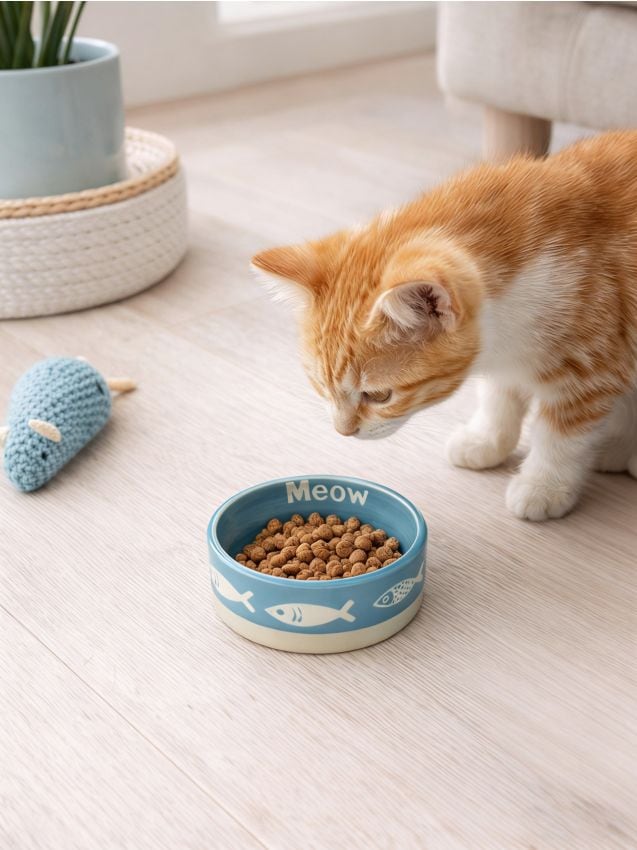 Sinsay - Bol ceramic pentru pisici - albastru-verzui