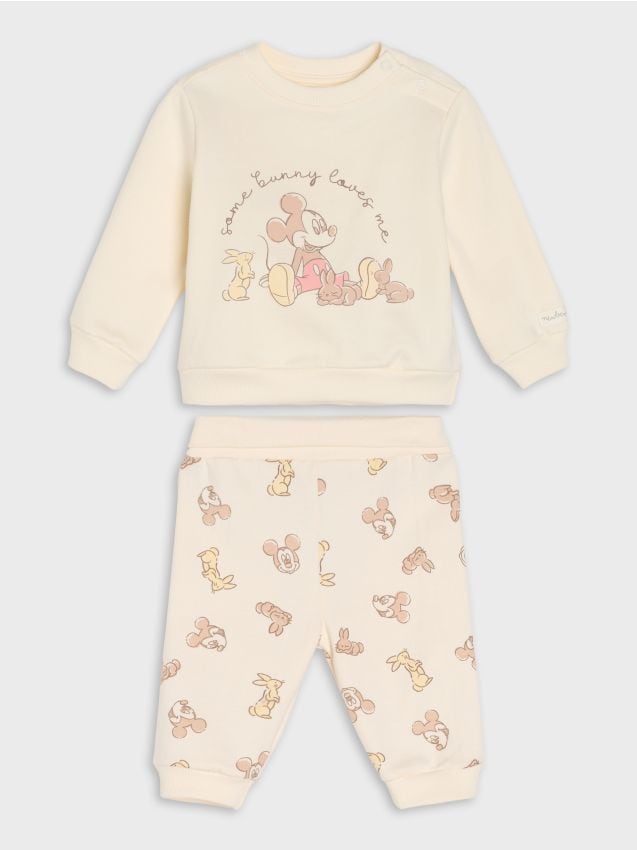 Sinsay - Set bluză și pantaloni sport Mickey Mouse - crem