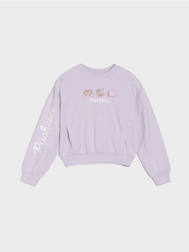 Sinsay - Mikina crewneck Pusheen the Cat - levanduľová