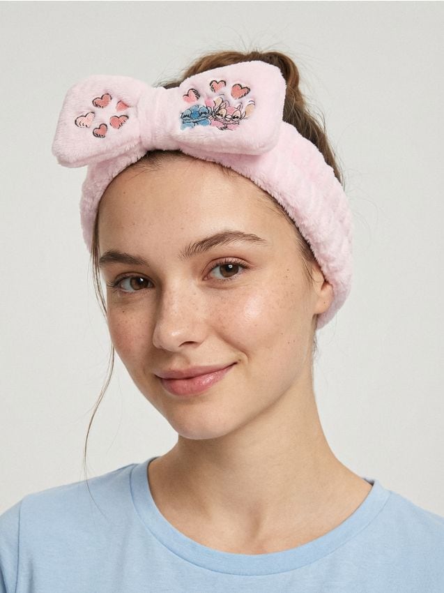 Sinsay - Kozmetická čelenka Stitch - pastelová ružová