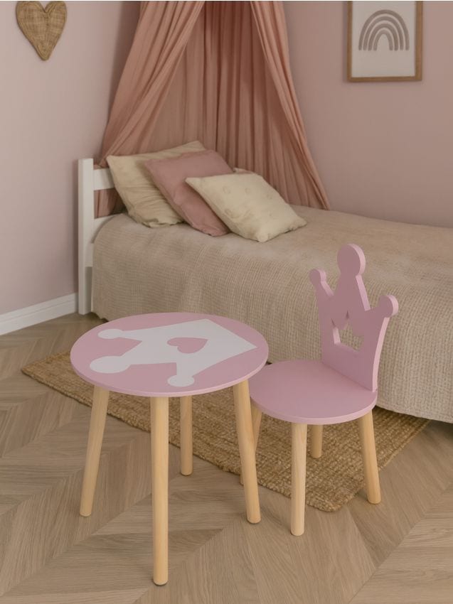 Sinsay - Stolík a stolička - pastelová ružová