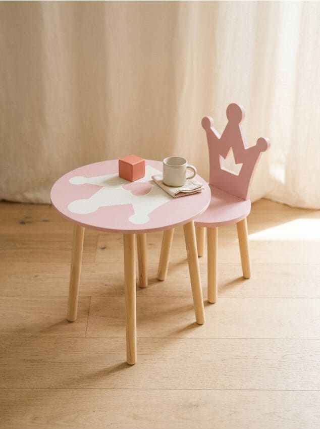 Sinsay - Măsuță și scaun - roz-pastel