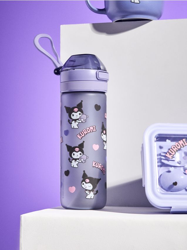 Sinsay - Sticlă de apă cu mâner și pai Kuromi - multicolor
