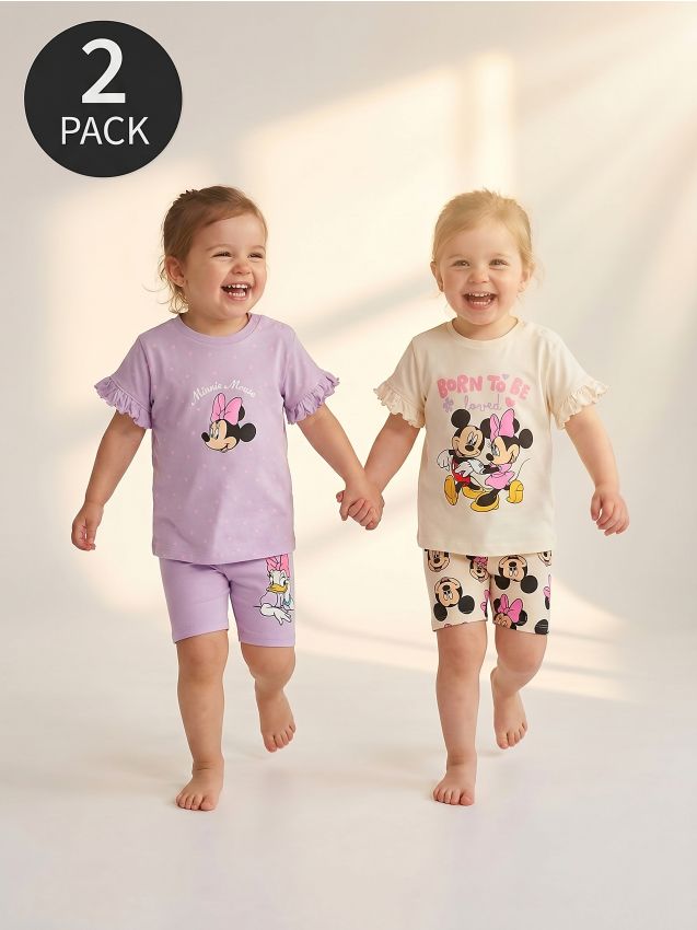 Sinsay - Tricouri din bumbac cu imprimeu 2 buc Minnie Mouse - crem