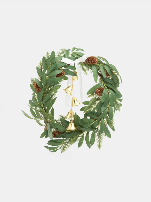 Ghirlanda di salice Ghirlanda decorativa di salice lavato bianco naturale 40cm
