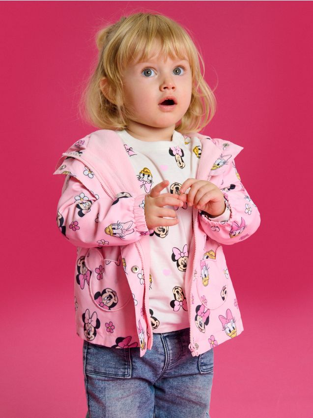 Sinsay - Kurtka z kapturem wewnątrz z polarem Minnie Mouse - różowy
