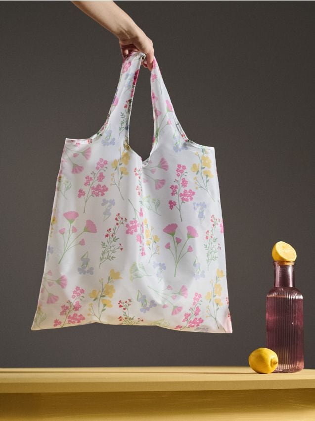 Sinsay - Geantă de cumpărături pliabilă cu motiv floral - multicolor