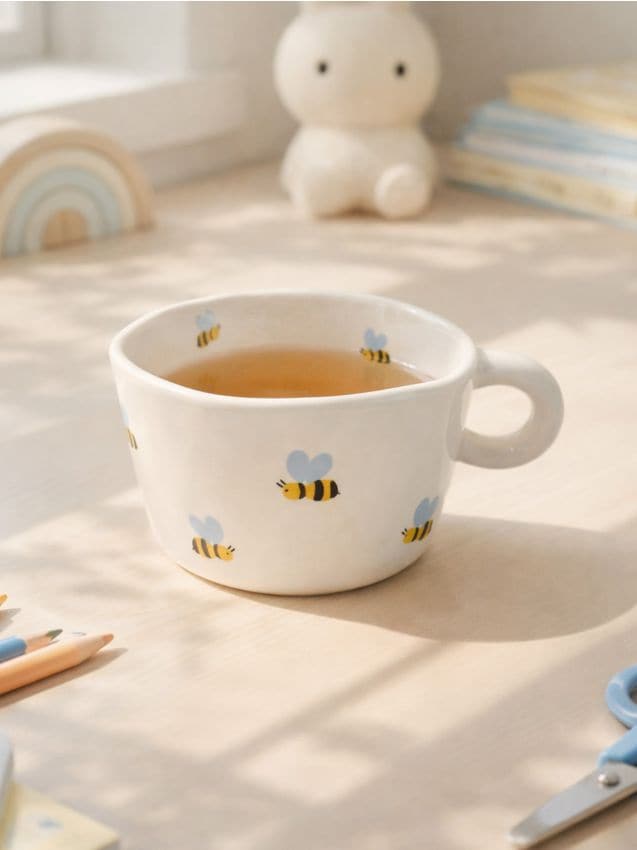 Sinsay - Cană cu albine - alb