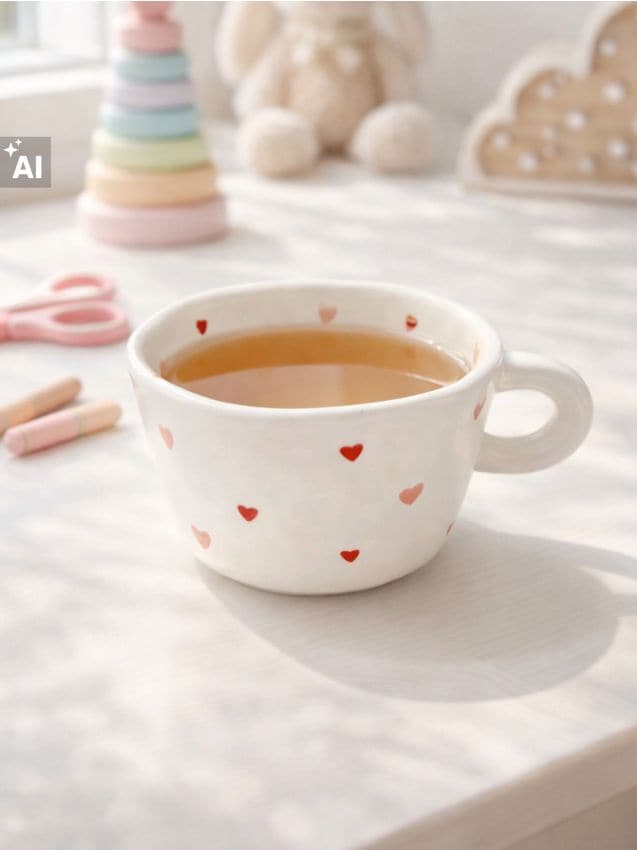 Sinsay - Cană cu inimioare - roz-pastel