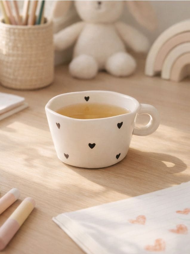 Sinsay - Cană cu inimioare - negru