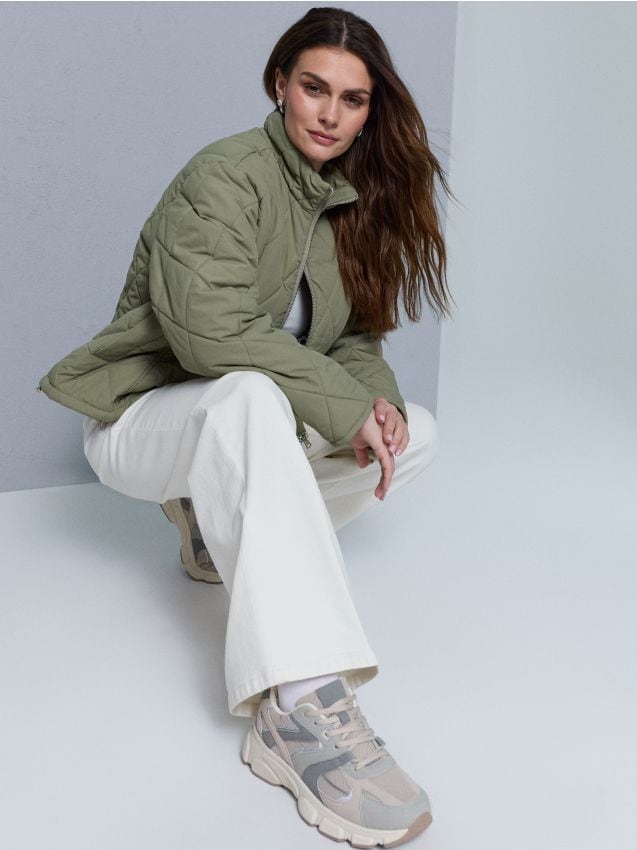 Sinsay - Sneakers cu talpă groasă și elemente reflectorizante - gri deschis