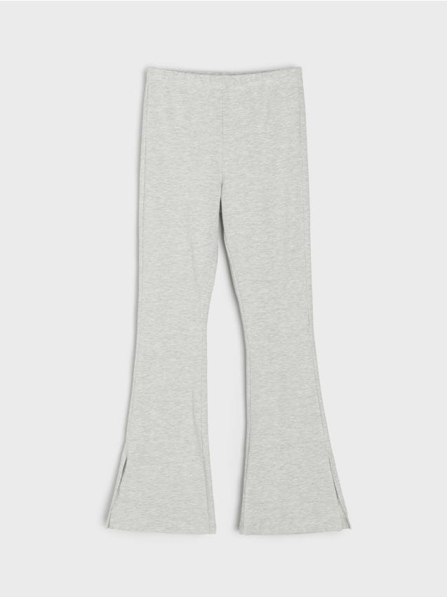 Sinsay - Bawełniane legginsy flare - szary