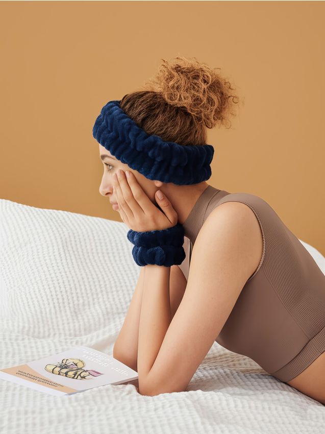 Sinsay - Bentiță și manșete cosmetice - albastru-cobalt