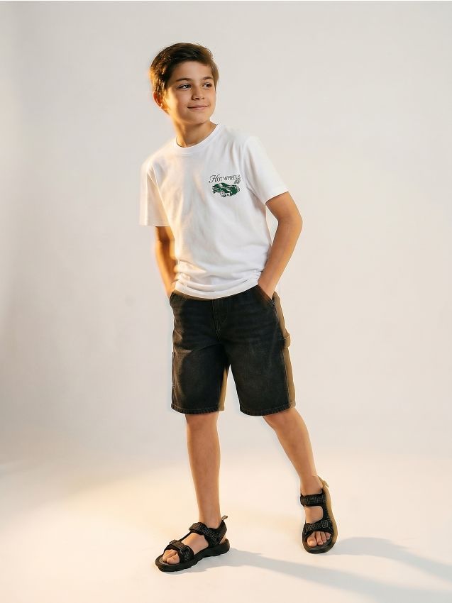 Sinsay - Tricou din bumbac cu imprimeu Hot Wheels - crem