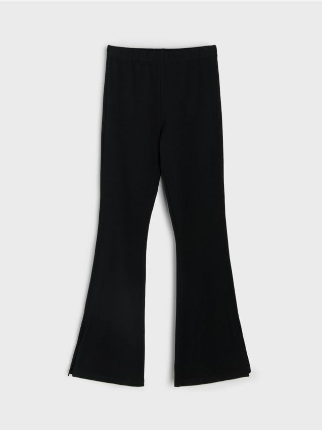 Sinsay - Bawełniane legginsy flare - czarny