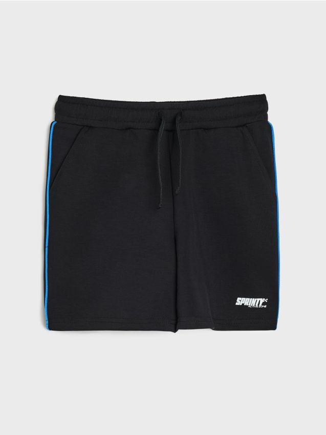 Sinsay - Pantaloni scurți din bumbac, croi lejer Active - negru