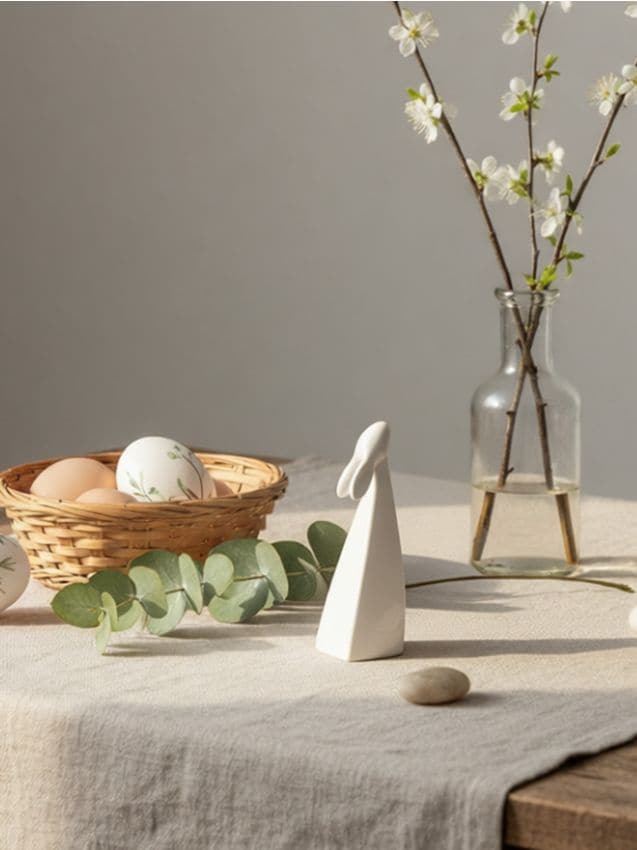 Sinsay - Figurină de Paște din ceramică cu iepure - alb