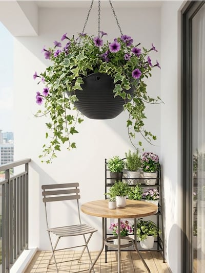 Ümmargune rippuv lillepott