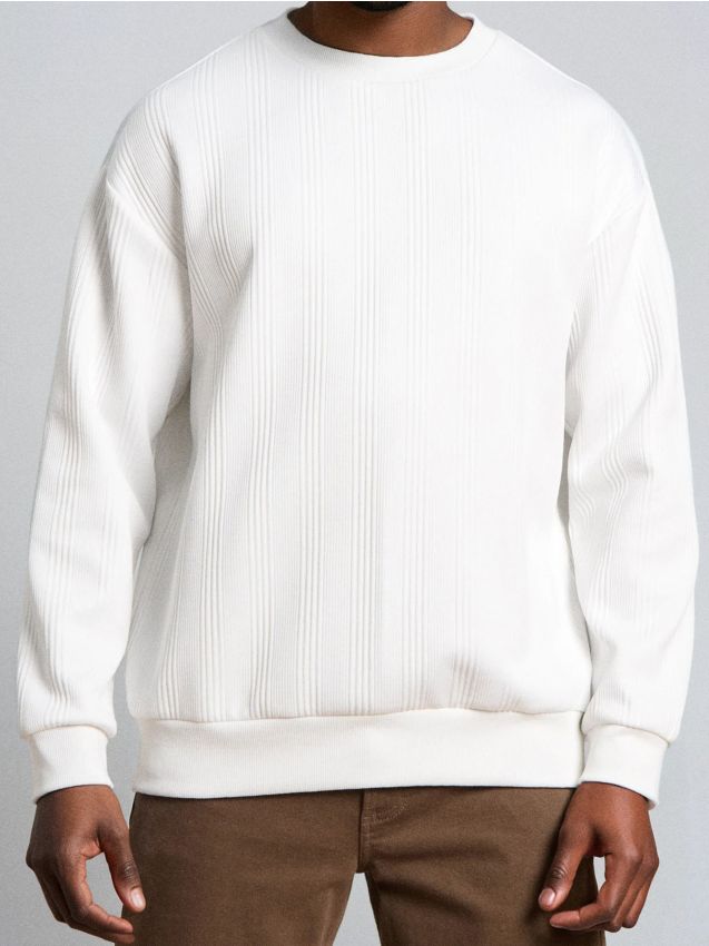 Sinsay - Mikina s okrúhlym výstrihom - krémová