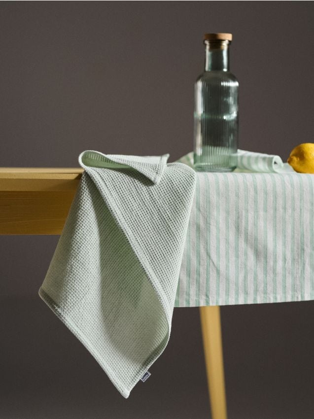 Sinsay - Set de prosoape de bucătărie în dungi 2 pack - verde-pal