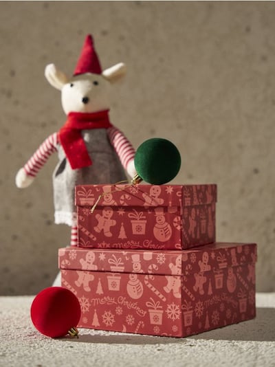Різдвяні подарункові коробки з принтом 2 pack