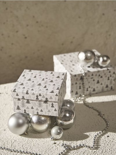 Χριστουγεννιάτικα κουτιά δώρων με σχέδιο δέντρων 2 pack
