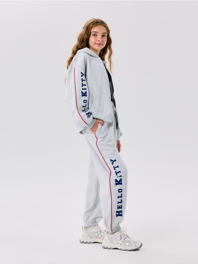 Pantaloni da tuta jogger Hello Kitty - grigio chiaro