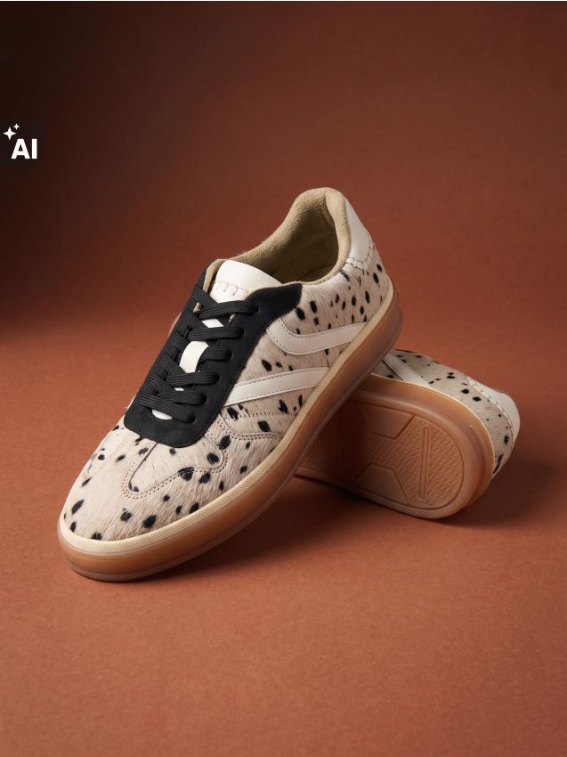 Sinsay - Sneakers din piele cu imprimeu animalier - multicolor