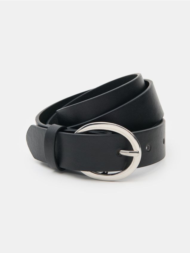 Sinsay - Curea din piele ecologică - negru