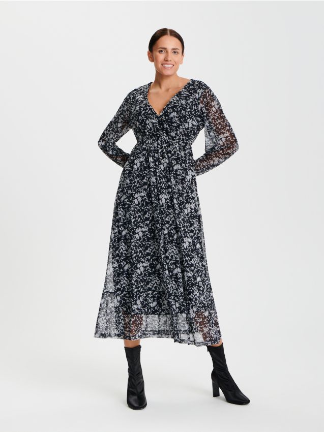 Sinsay - Rochie midi cu model - multicolor