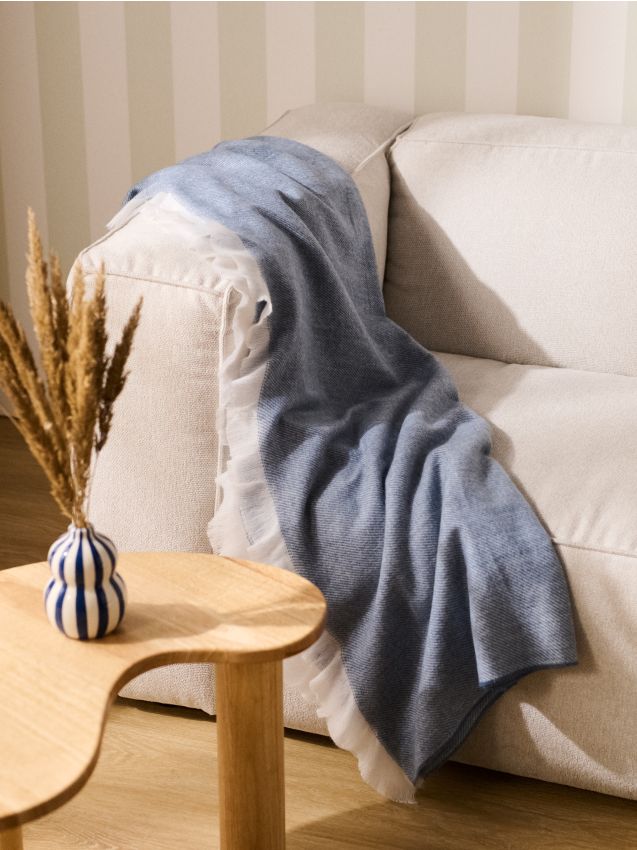 Sinsay - Pătură cu franjuri - bleumarin