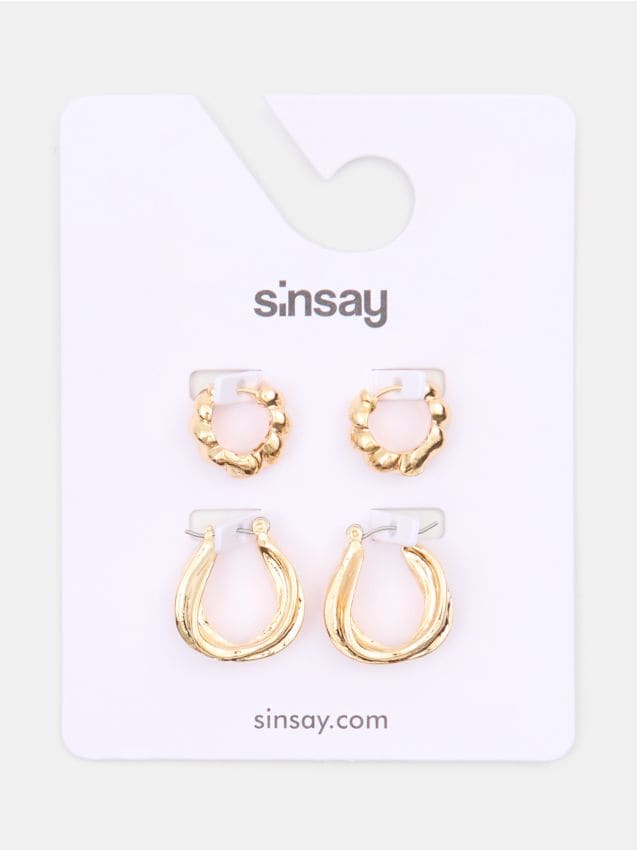 Sinsay - Комплект Златни Обеци 2 Pack