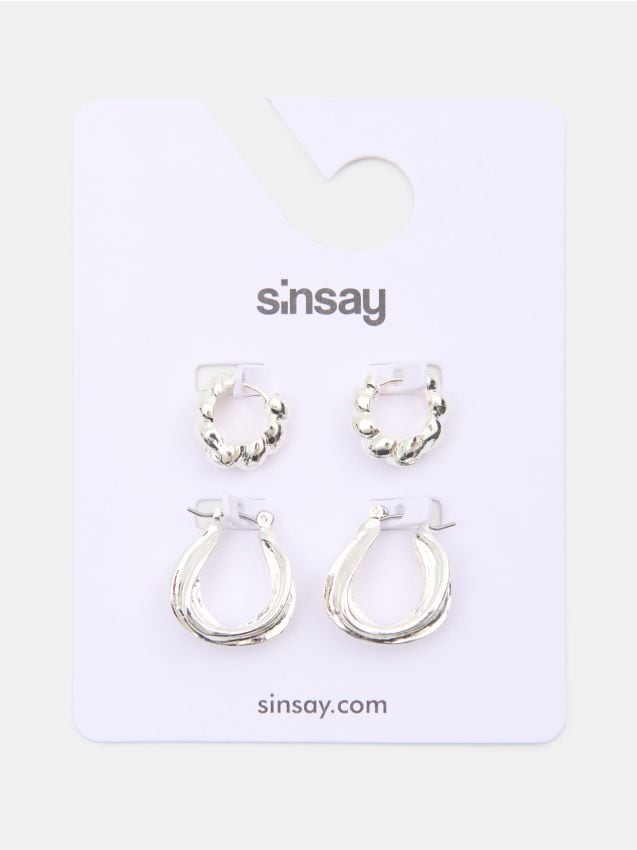 Sinsay - Set de cercei argintii 2 pack - argintiu
