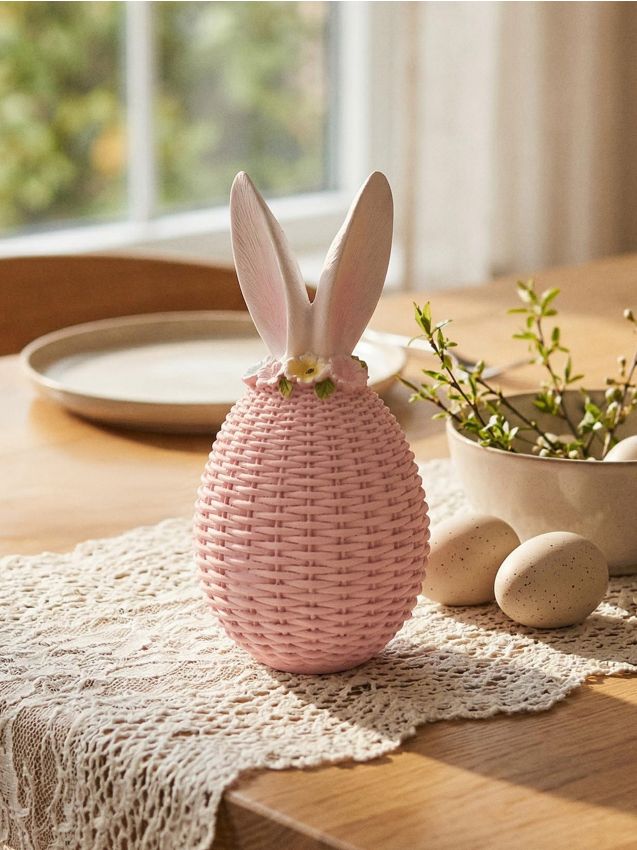 Sinsay - Decorațiune de Paște în formă de ou cu urechi de iepuraș - roz-pastel